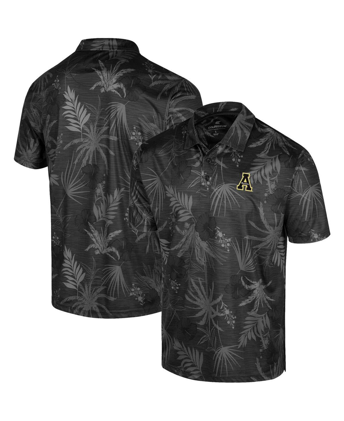 Shop Colosseum Men's  Black Appalachian State Mountaineers Palms Team Polo Shirt