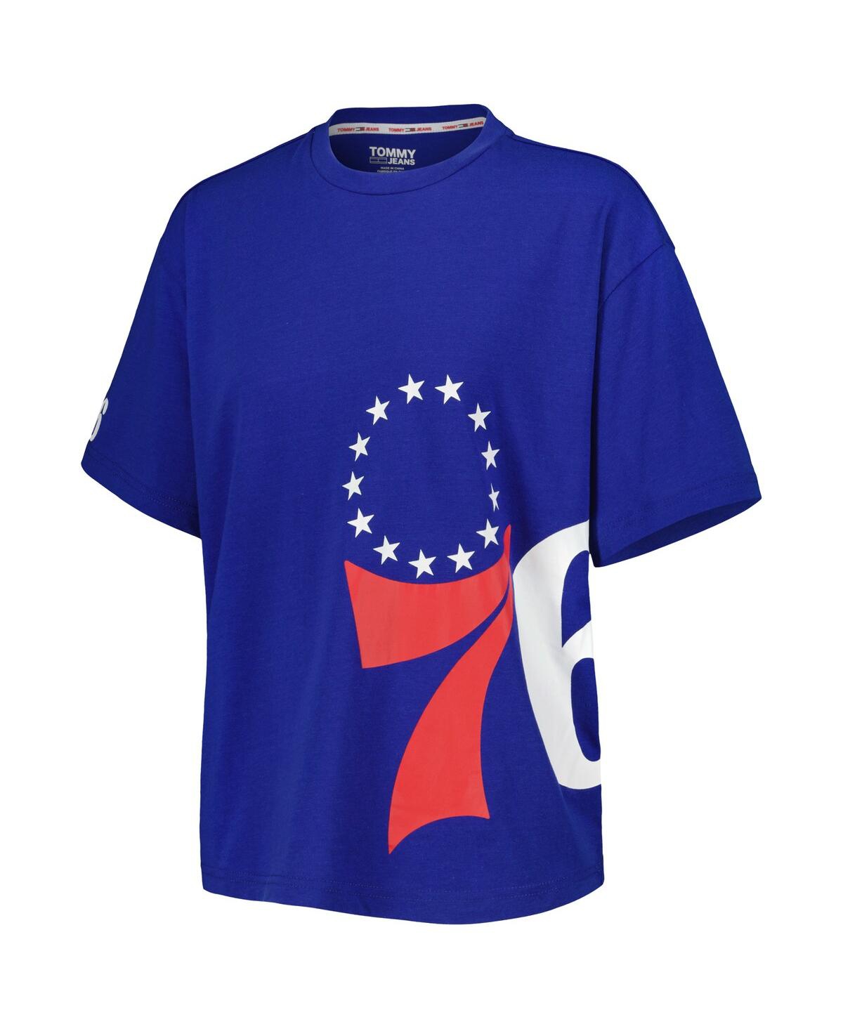 Shop Tommy Jeans Women's  Royal Philadelphia 76ers Bianca T-shirt