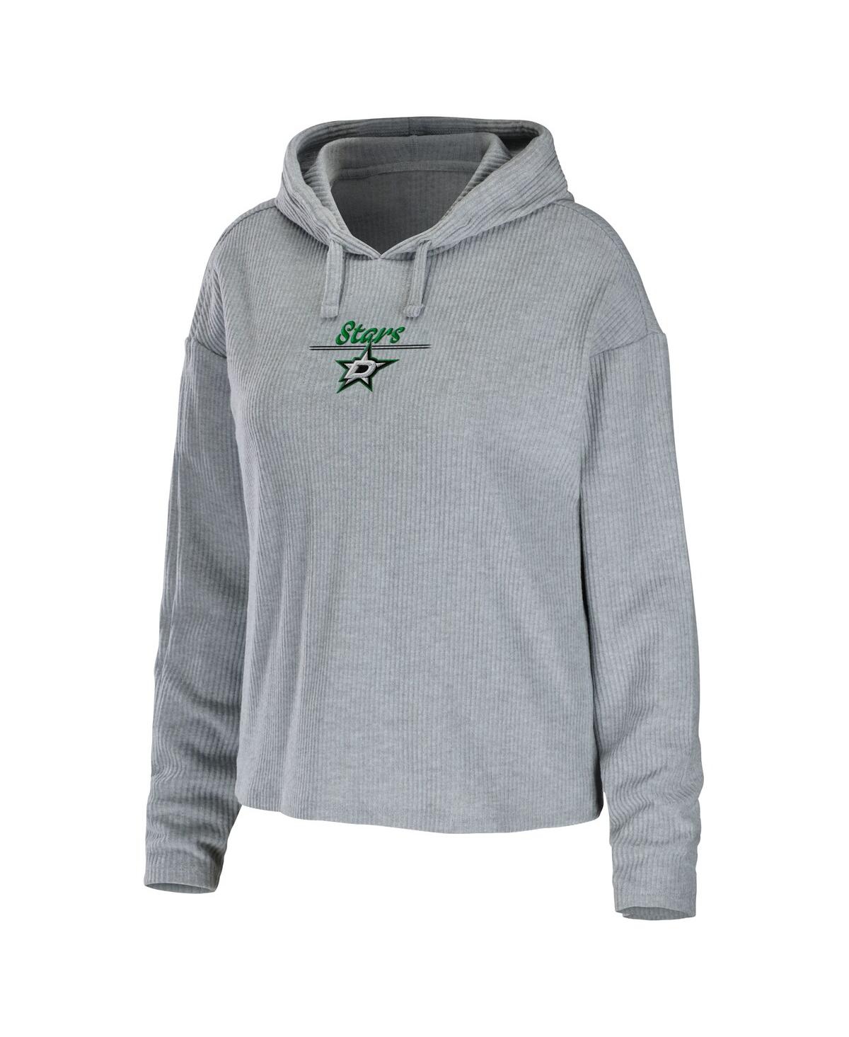 Shop Wear By Erin Andrews Women's  Heather Gray Dallas Stars Logo Pullover Hoodie And Pants Sleep Set