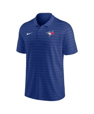 Men's Royal Toronto Blue Jays Authentic Collection Victory Striped Performance Polo Shirt