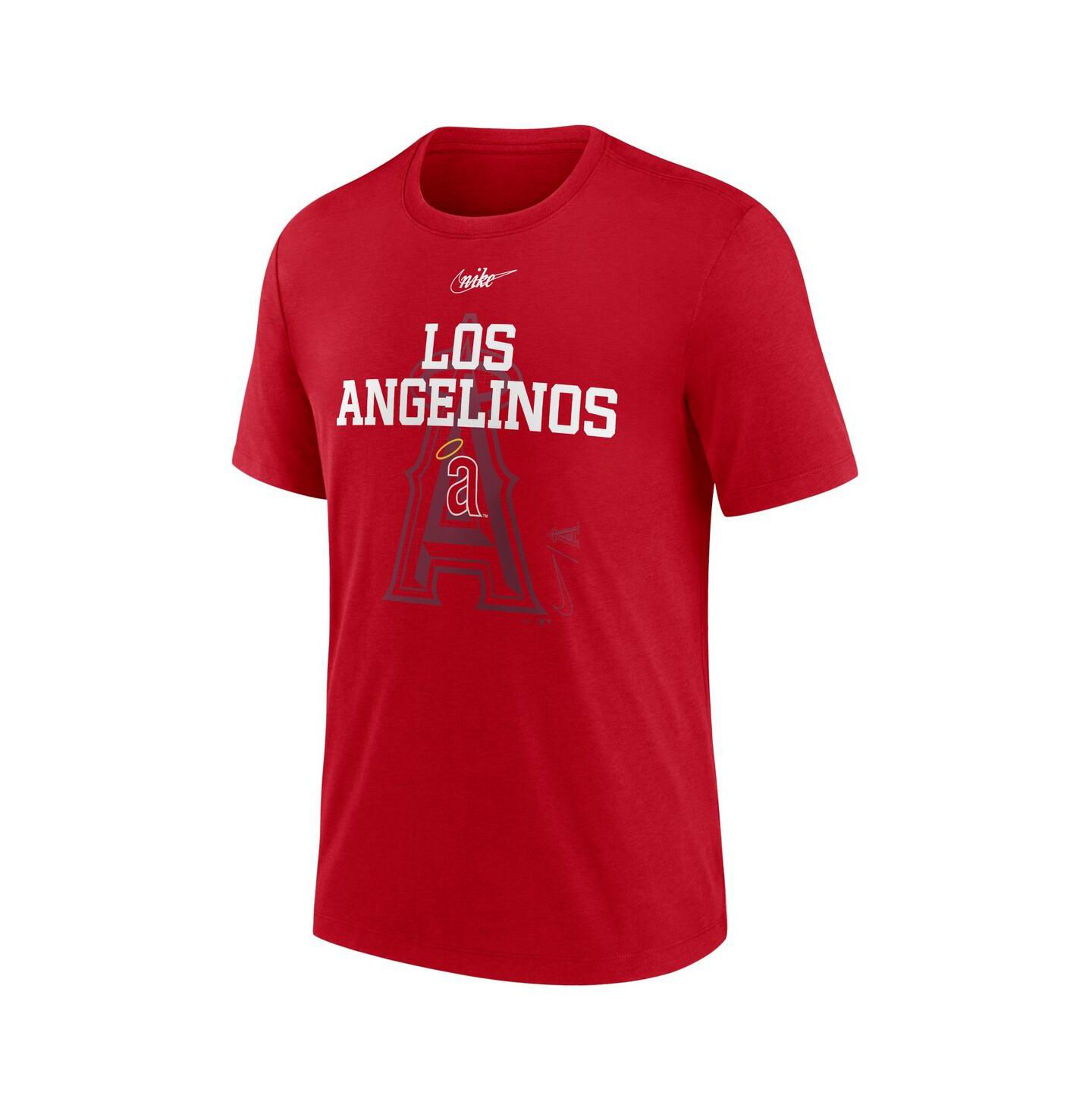 Мужская футболка Nike Red California Angels Cooperstown Collection Rewind Retro Tri-Blend — фото 3