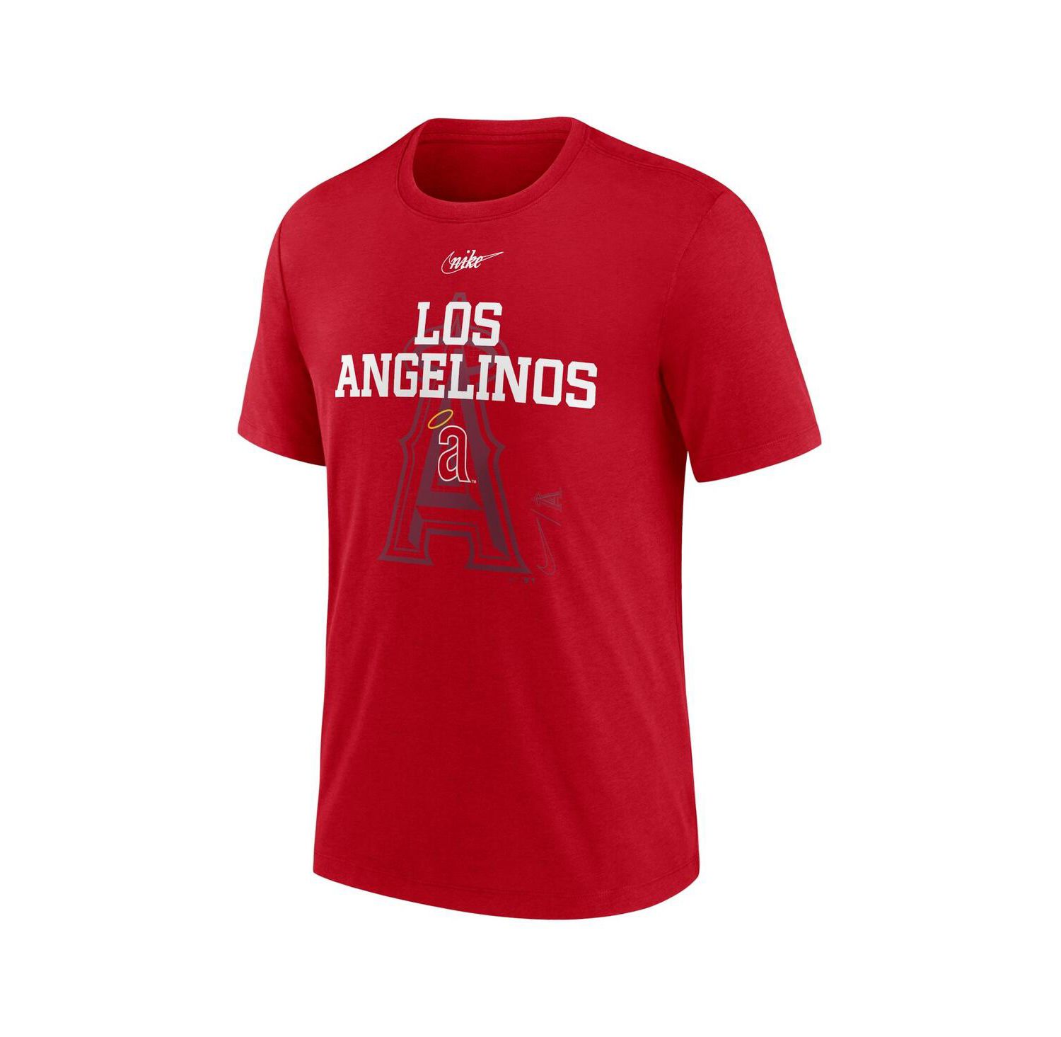 Men's Red California Angels Cooperstown Collection Rewind Retro Tri-Blend T-shirt