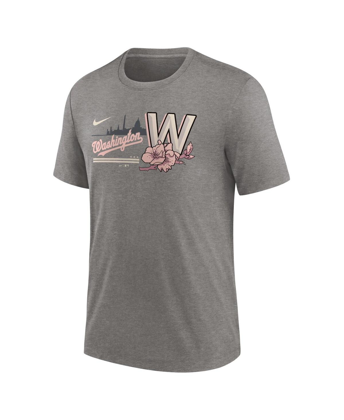 Shop Nike Men's  Heather Charcoal Washington Nationals City Connect Tri-blend T-shirt