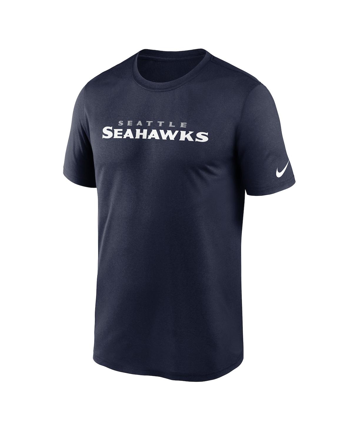 Shop Nike Men's  College Navy Seattle Seahawks Legend Wordmark Performance T-shirt