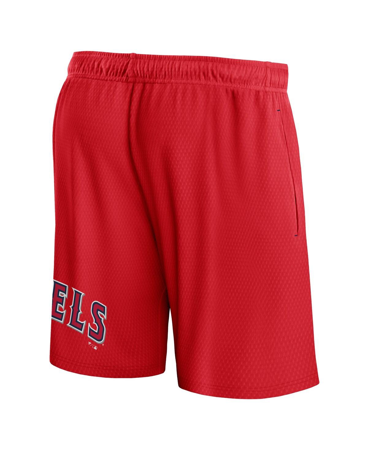Shop Fanatics Men's  Red Los Angeles Angels Clincher Mesh Shorts