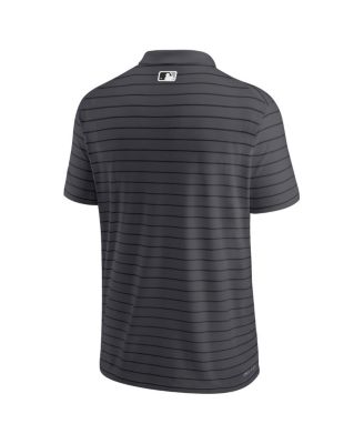Men's Charcoal Chicago White Sox Authentic Collection Victory Striped Performance Polo Shirt