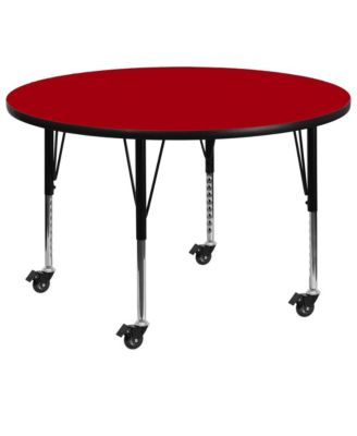 Mobile 48" Round Laminate Adjustable Preschool Activity Table