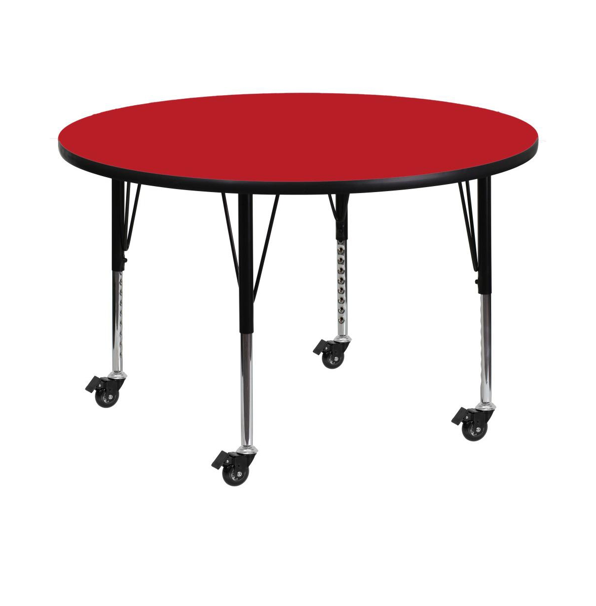 Emma+Oliver Mobile Round Hp Laminate Adjustable Preschool Activity Table