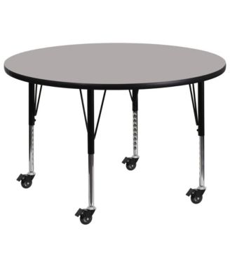 Mobile 48" Round Hp Laminate Adjustable Preschool Activity Table
