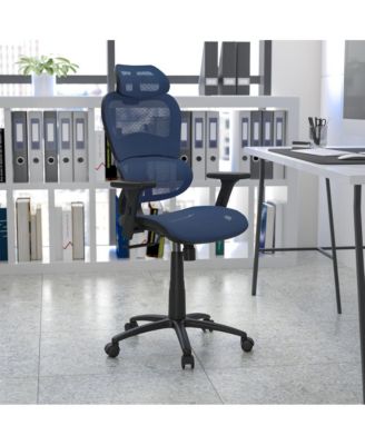 Ergonomic Mesh Office Chair-Synchro-Tilt, Headrest, Adjustable Pivot Arms