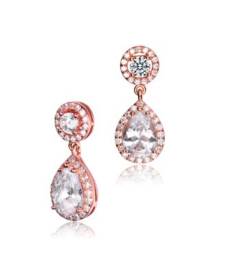 Sterling Silver Cubic Zirconia Pear Drop Earrings