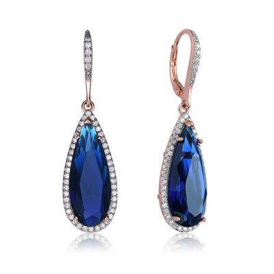 Elegant Cubic Zirconia Pave Halo & Teardrop Earrings