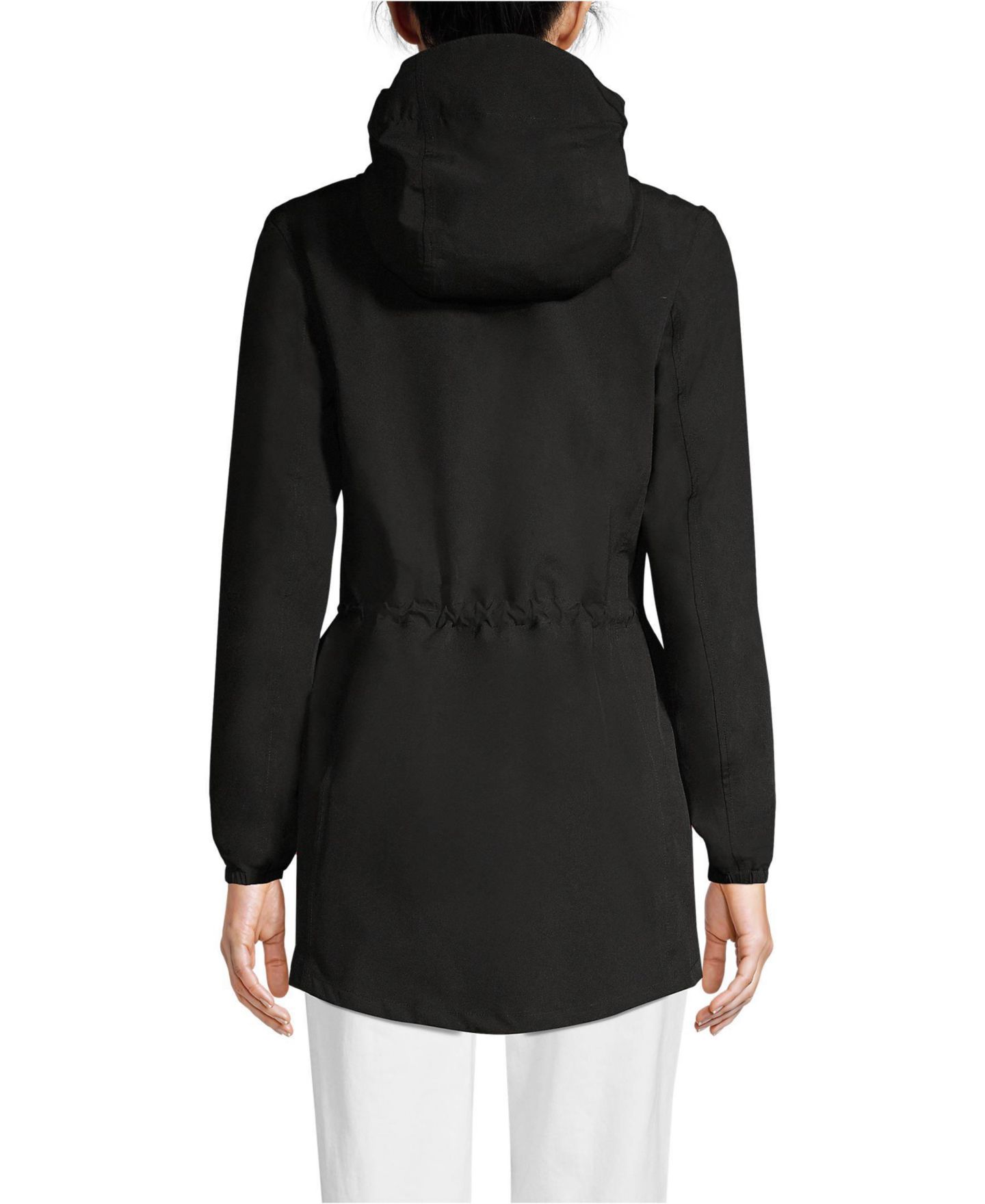 Женские куртки Lands' End Squall Packable Waterproof Raincoat, цвет: Чёрный — фото 10