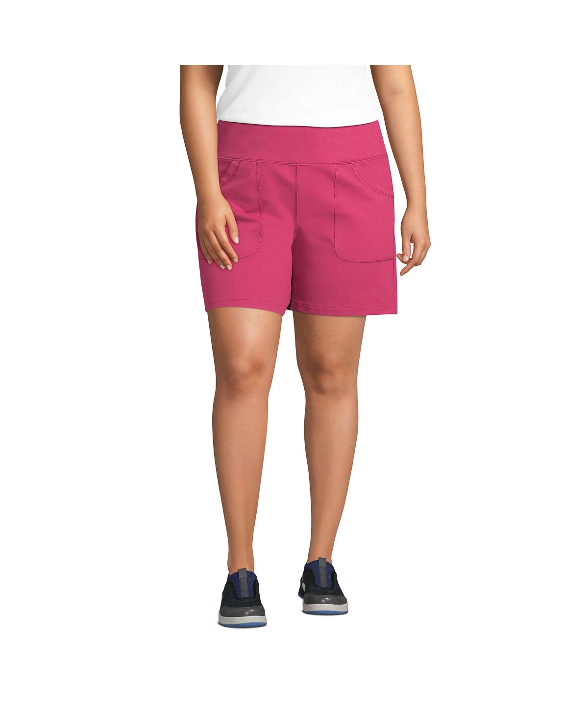 Lands End Women s Plus Size Active 5 Pocket Shorts Smart Closet