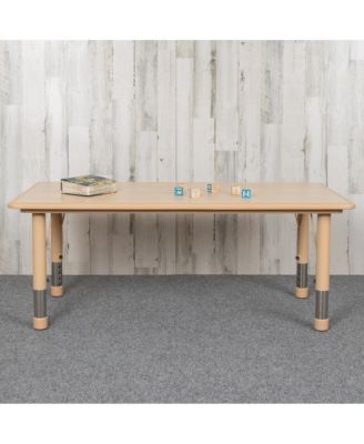 23.625"W X 47.25"L Rectangular Plastic Height Adjustable Activity Table