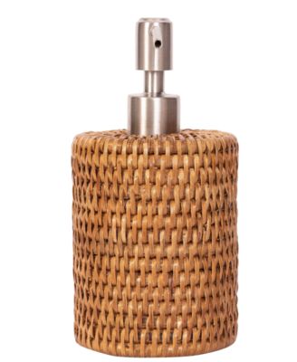 Artifacts Trading Company Rattan Stainless Steel Polished Finish Soap Pump Dispenser