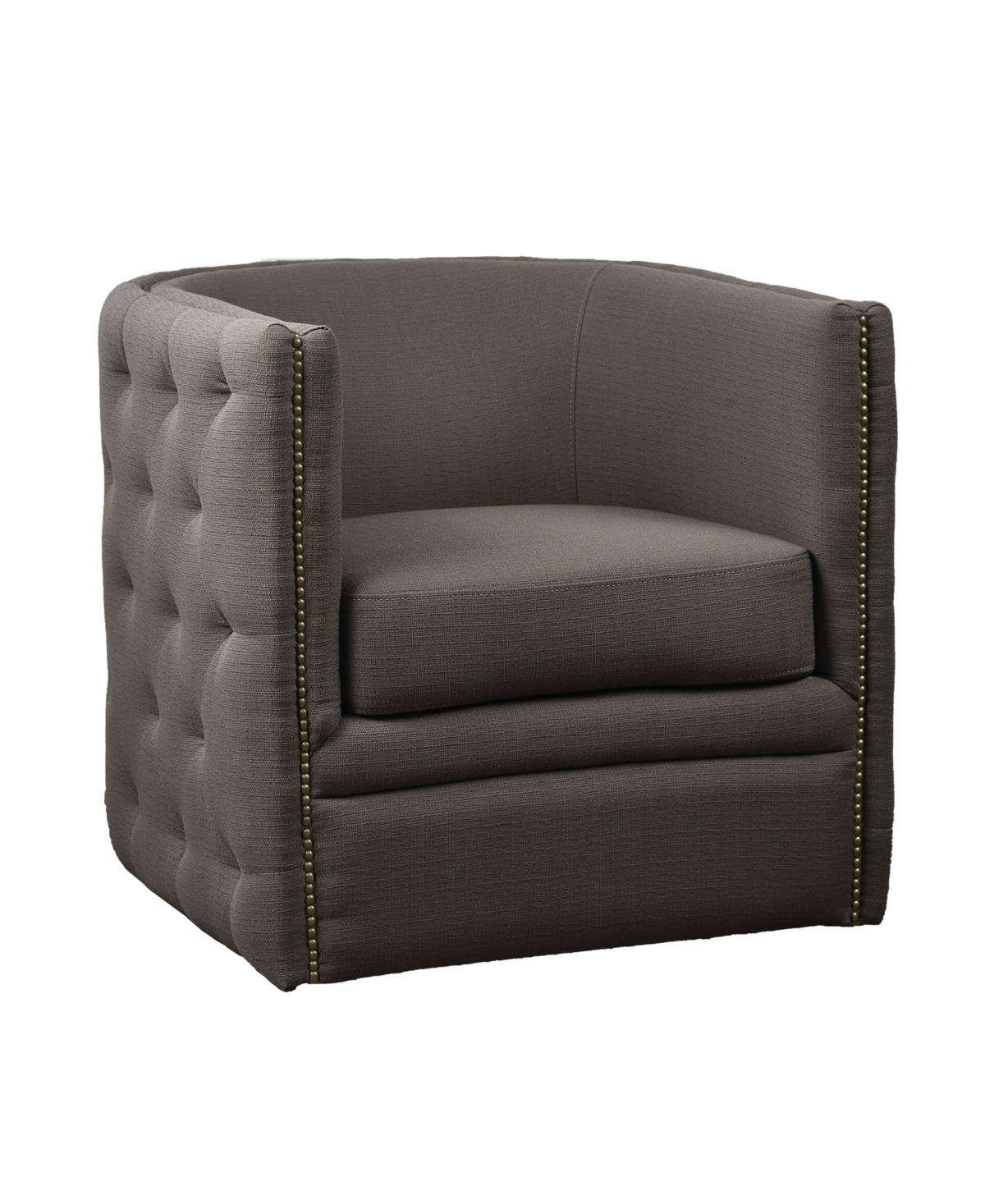 Madison Park Capstone Swivel Tufted Chair In Gray