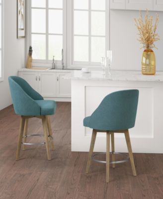 Pearce 25.75" Wood Legs Swivel Seat Counter Stool