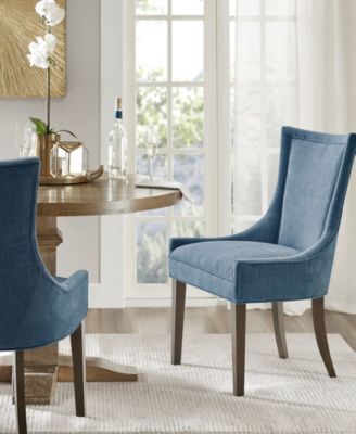 Ultra Traditional Fabric Upholstered Swoop Back Dining Side Chair, Set of 2