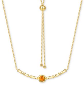 Amethyst Polished Bar 18" Bolo Necklace (1/4 ct. t.w.) in Rose Gold-Plated Sterling Silver (Also in Swiss Blue Topaz & Madeira Citrine)