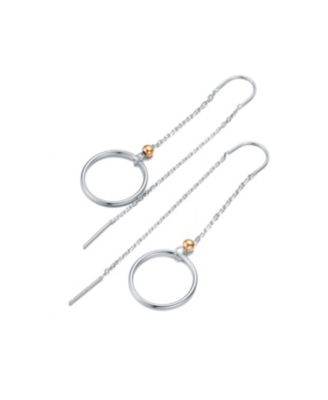 Classic Sterling Silver Two-Tone Dangling Earrings