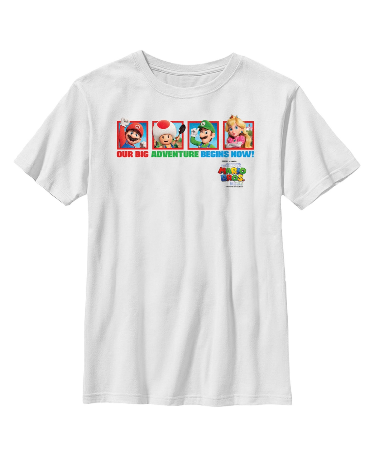 Nintendo Boy's The Super Mario Bros. Movie Our Big Adventure Begins Now Child T-shirt In White
