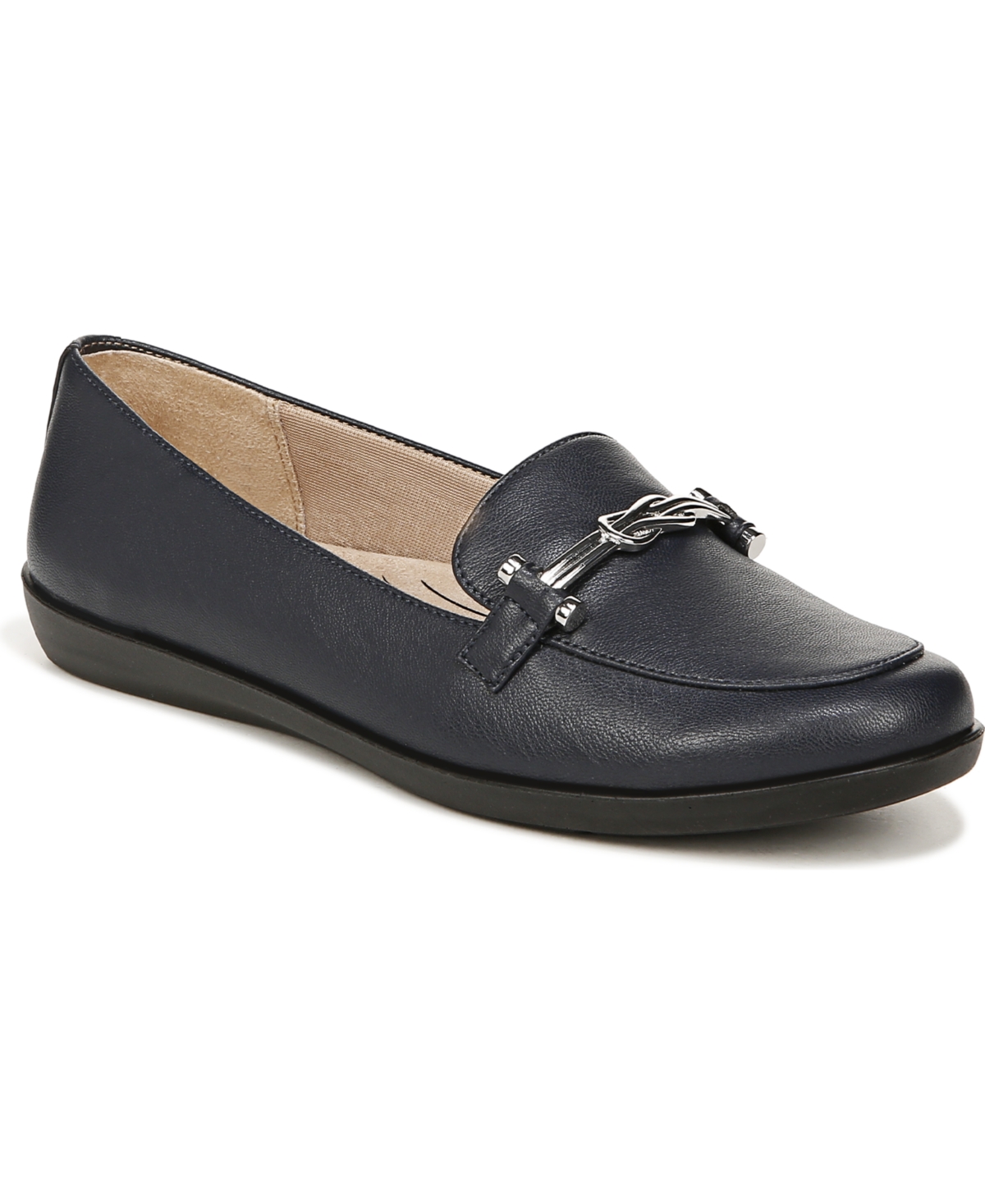 Shop Lifestride Nominate Slip On Loafers In Navy Faux Leather