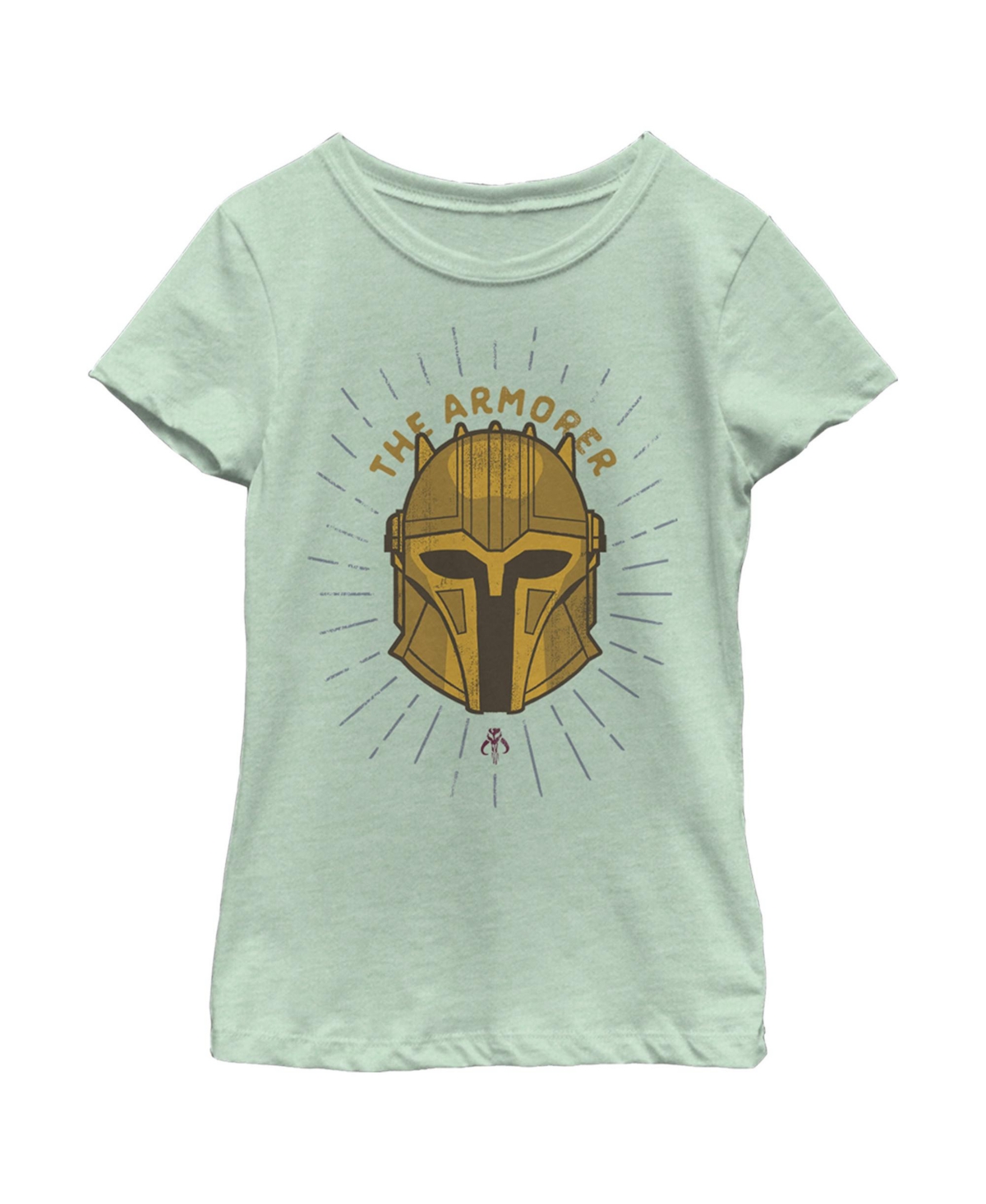 Disney Lucasfilm Kids' Girl's Star Wars: The Mandalorian The Armorer Helmet Child T-shirt In Mint