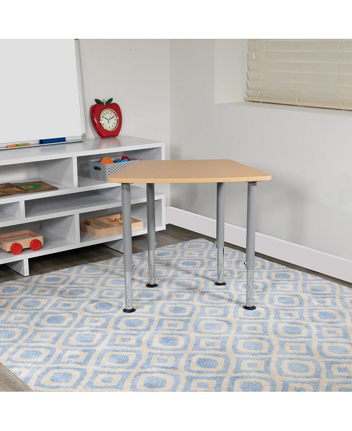 EMMA+OLIVER Hex Collaborative Adjustable Student Desk Home And