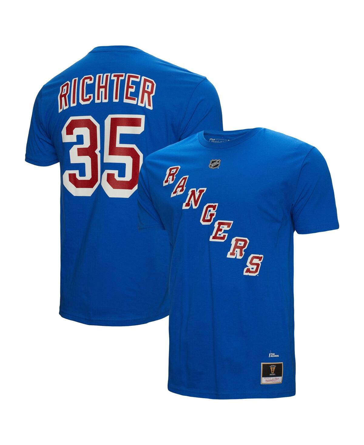MITCHELL & NESS MEN'S MITCHELL & NESS MIKE RICHTER BLUE NEW YORK RANGERS NAME AND NUMBER T-SHIRT