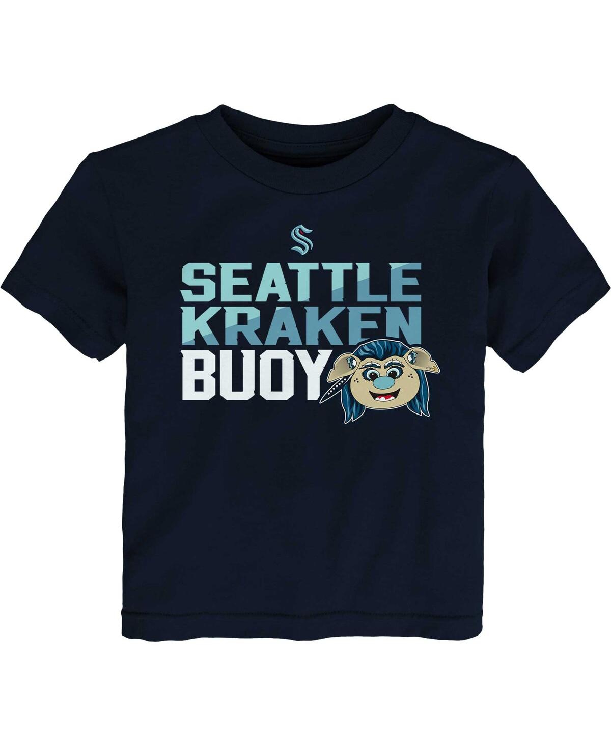 Outerstuff Babies' Toddler Deep Sea Blue Seattle Kraken Mascot Head T-shirt