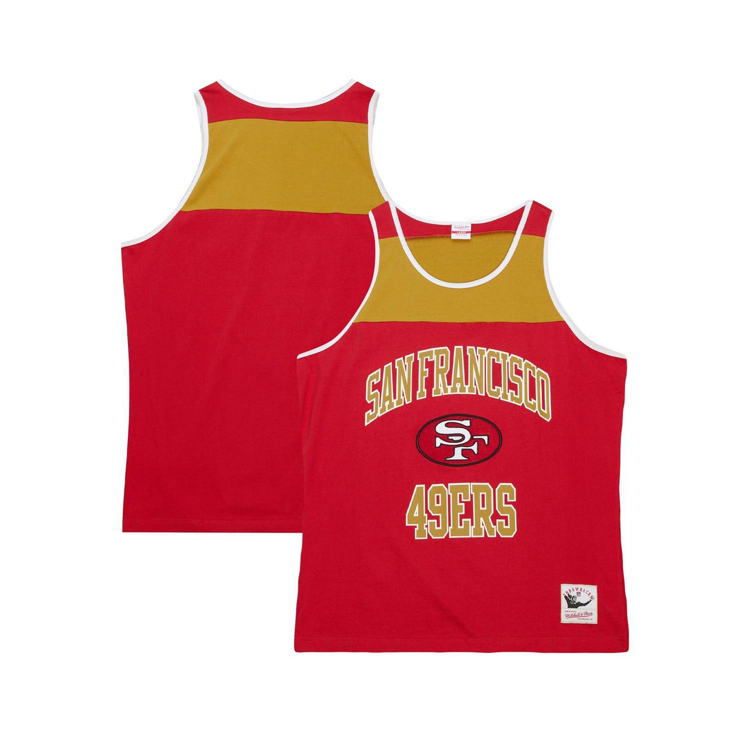 Men's Scarlet, Gold San Francisco 49ers Heritage Colorblock Tank Top