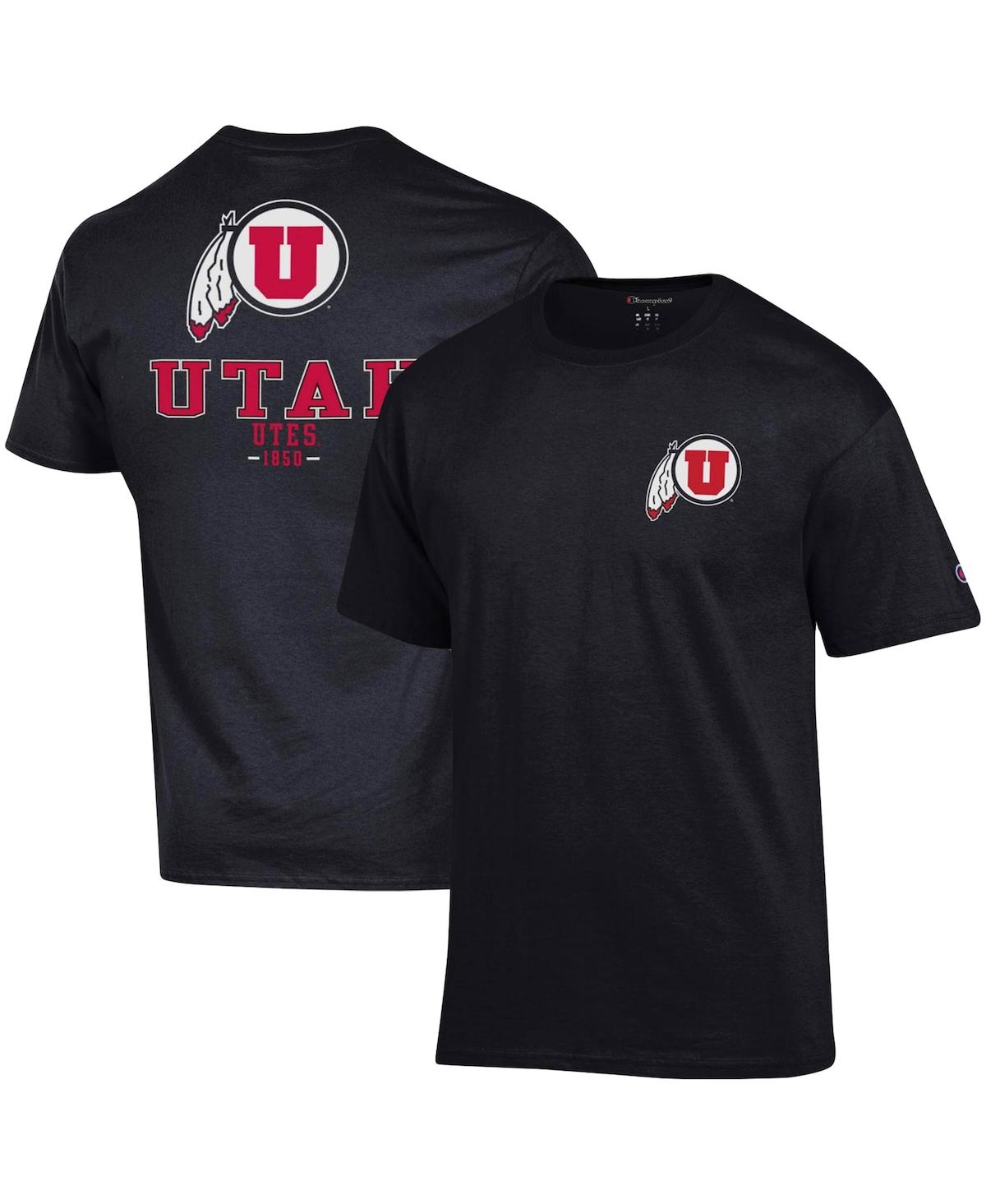 Men's ChampionUtah Utes Stack 2-Hit T-shirt - Black