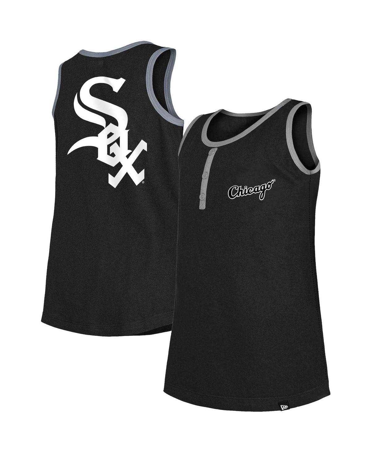 Shop New Era Big Girls  Black Chicago White Sox Henley Tank Top