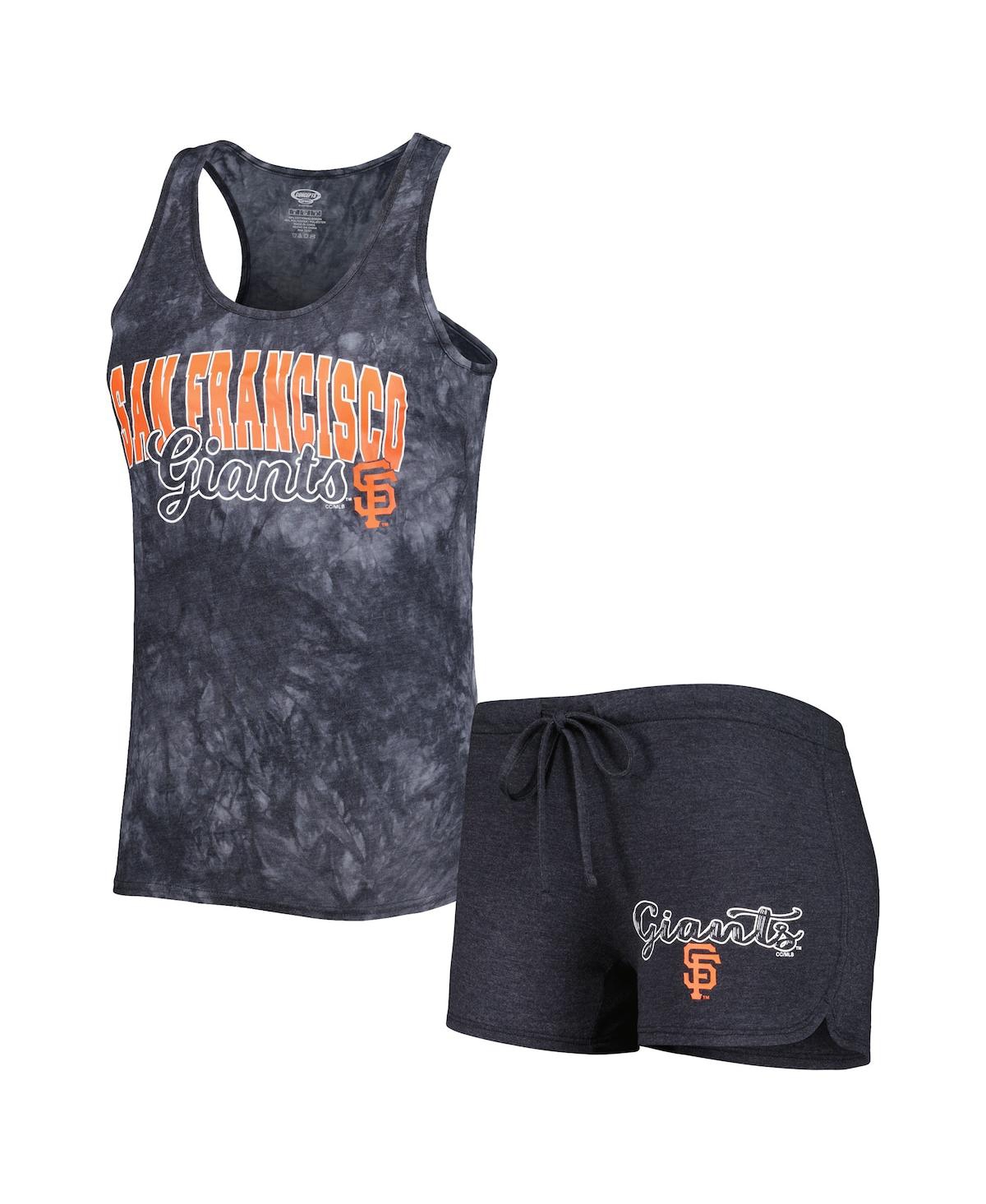 Concepts Sport Women's  Charcoal San Francisco Giants Billboard Racerback Tank And Shorts Sleep Set In Charcoal