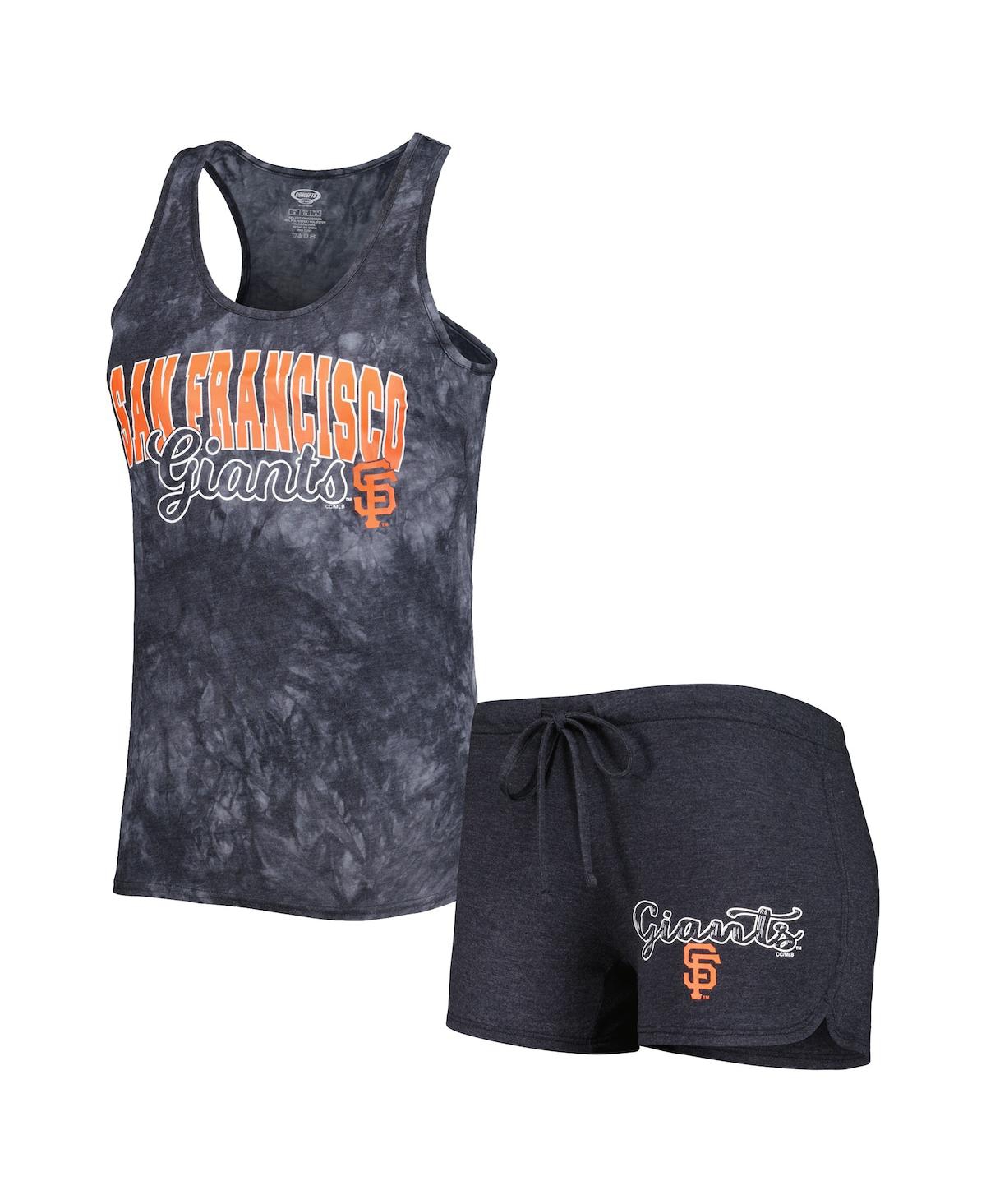 Shop Concepts Sport Women's  Charcoal San Francisco Giants Billboard Racerback Tank And Shorts Sleep Set