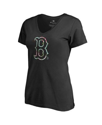 Women's Black Boston Red Sox Lovely V-Neck T-shirt