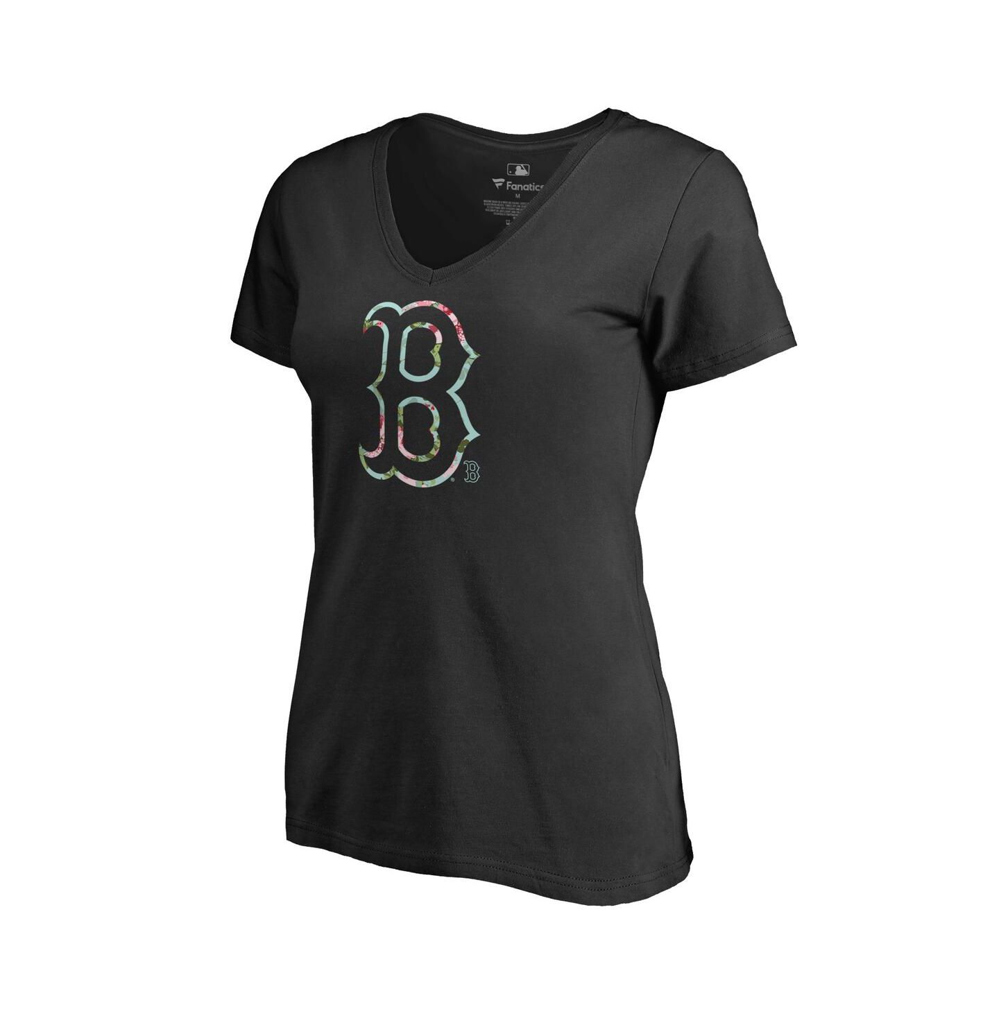 Женская футболка Fanatics Black Boston Red Sox Lovely V-Neck — фото 2