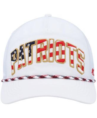Men's White New England Patriots Hitch Stars and Stripes Trucker Adjustable Hat