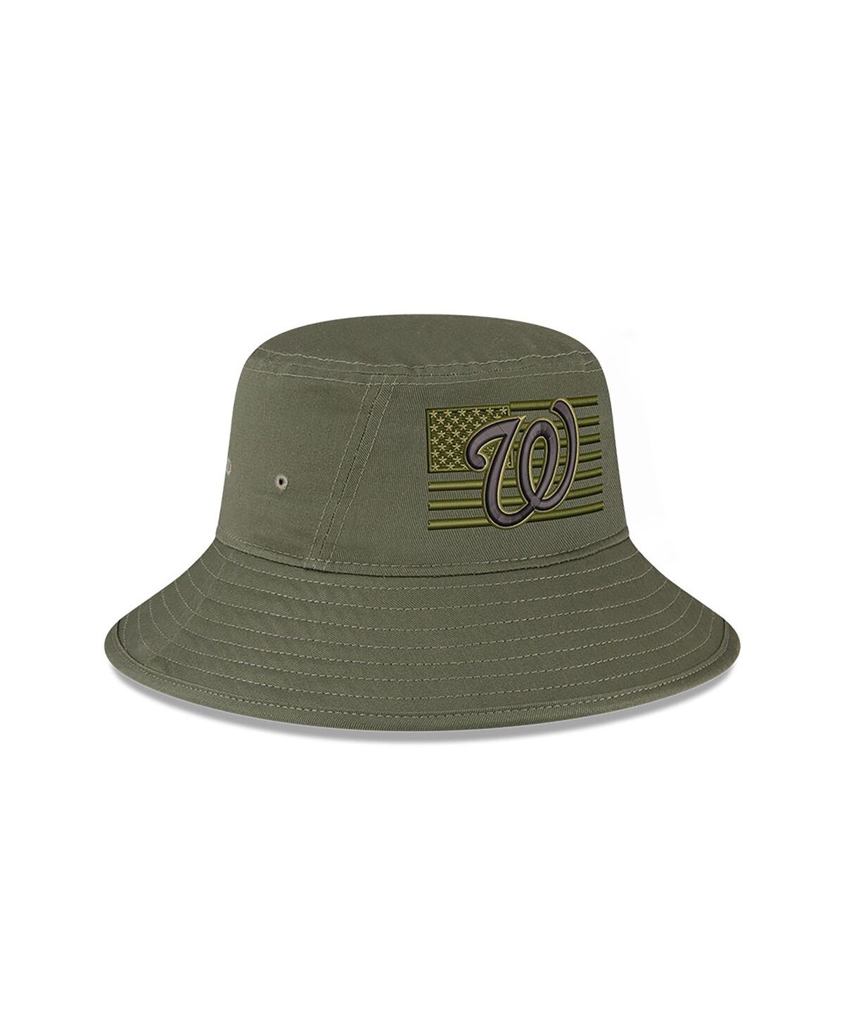 Shop New Era Men's  Green Washington Nationals 2023 Armed Forces Day Bucket Hat