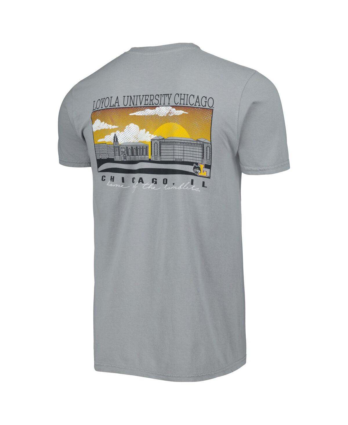 Shop Image One Men's Gray Loyola Chicago Ramblers Campus Scenery Comfort Color T-shirt