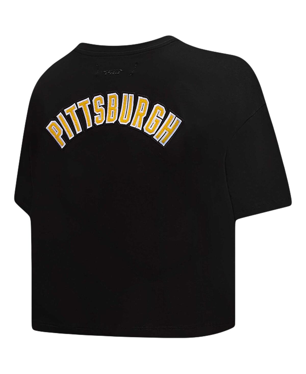 Shop Pro Standard Women's  Black Pittsburgh Penguins Classic Boxy Cropped T-shirt