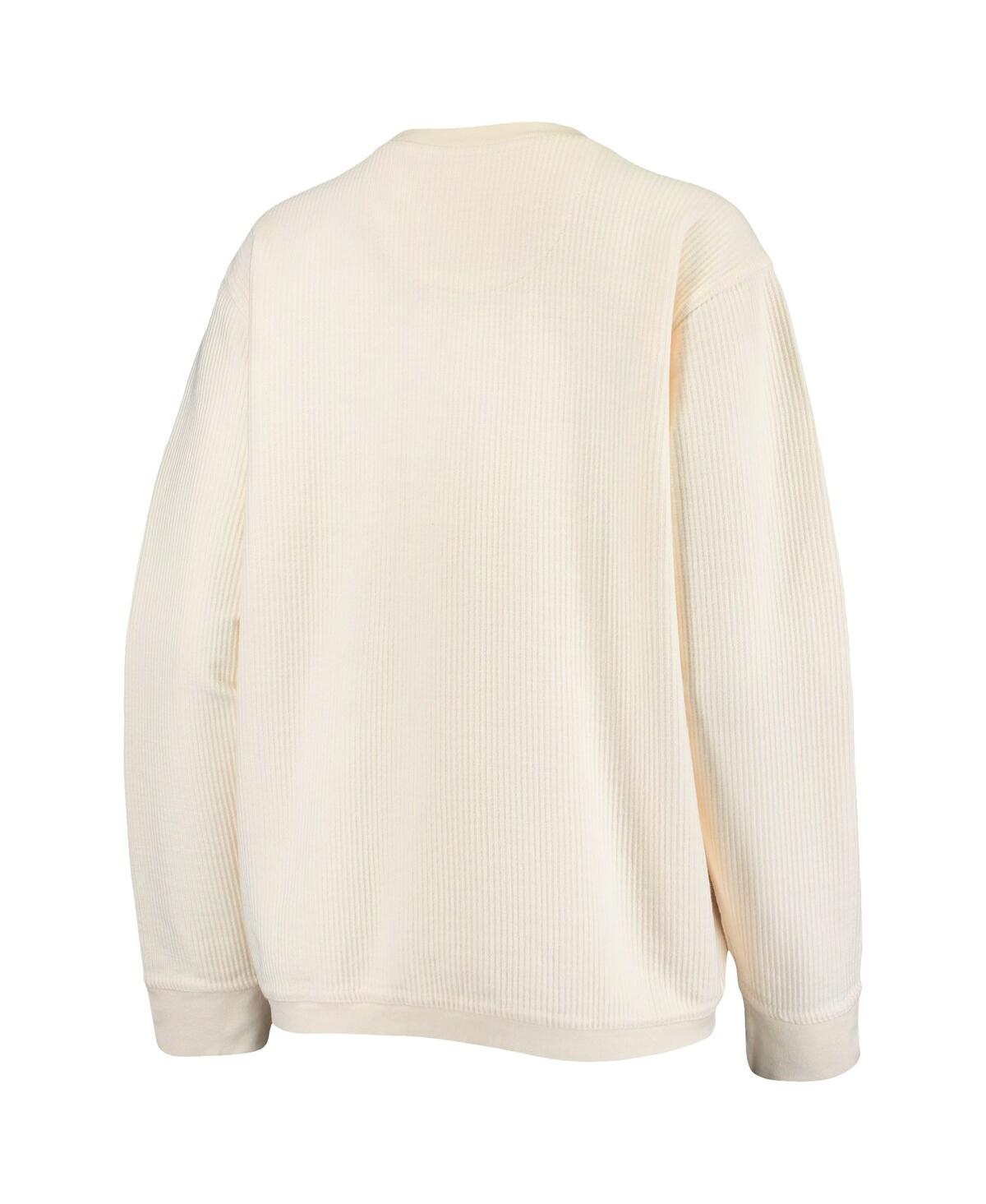 Shop Pressbox Women's  White Georgia Bulldogs Comfy Cord Vintage-like Wash Basic Arch Pullover Sweatshirt