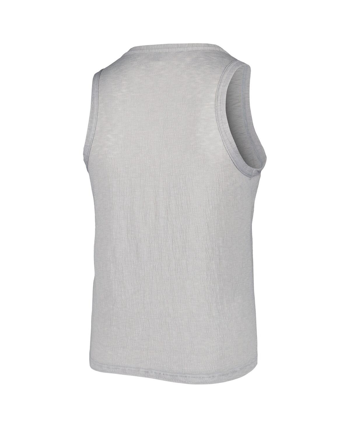 Soft As A Grape Gray Chicago White Sox Plus Size High Neck Tri-blend Tank Top In Gray