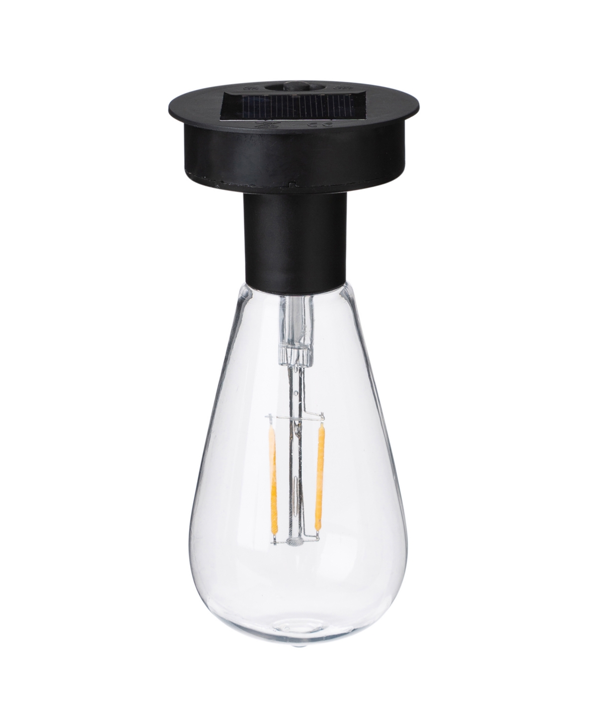 Glitzhome 8.75" H Metal Cutout Solar Powered Outdoor Hanging Lantern with Edison Bulb