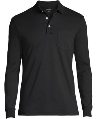 Men's Long Sleeve Cotton Supima Polo Shirt with Pocket