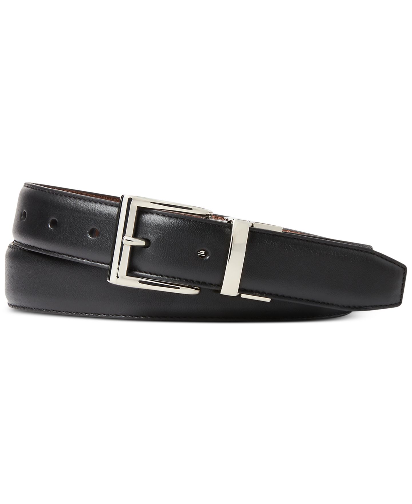 Мужской ремень Polo Ralph Lauren Reversible Leather Dress Belt, цвет: Чёрный / Коричневый — фото 1