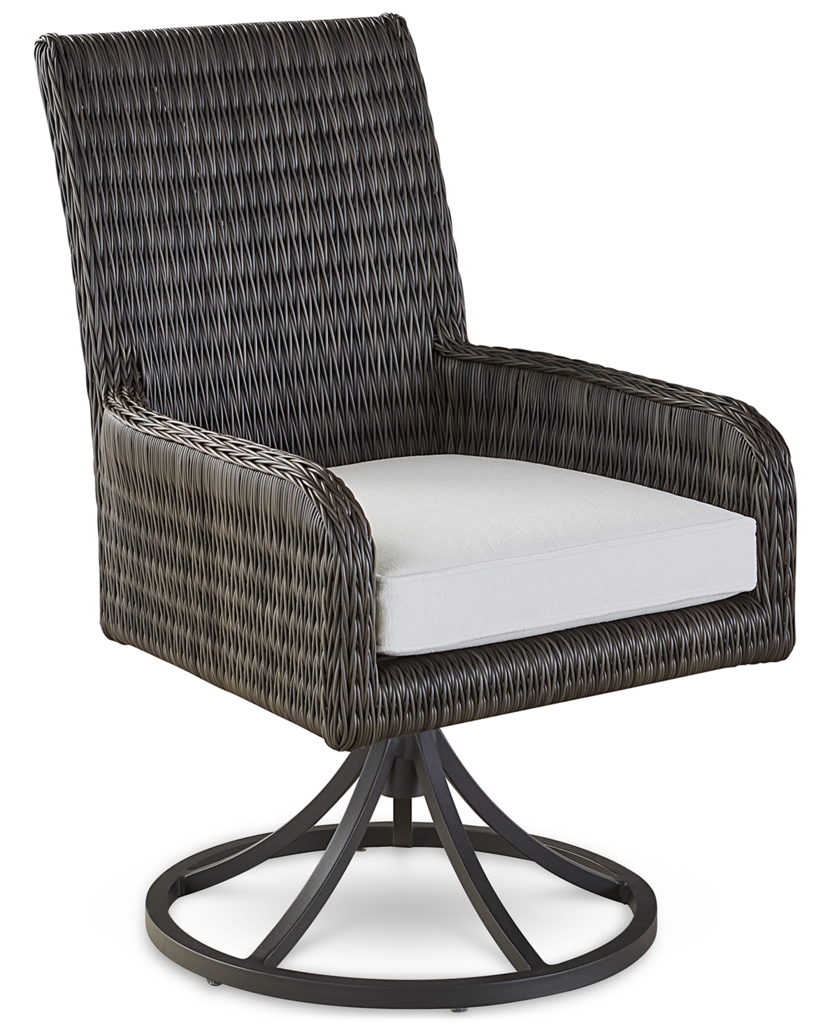 Tommy Bahama Cypress Point Outdoor Swivel Rocker Dining Chair In Parchment