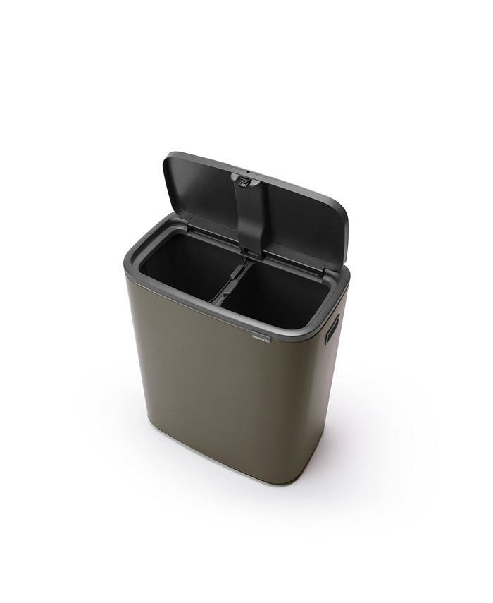 Brabantia Bo Touch Top Dual Compartment Trash Can, 2 x 8 Gallon, 2 x 30