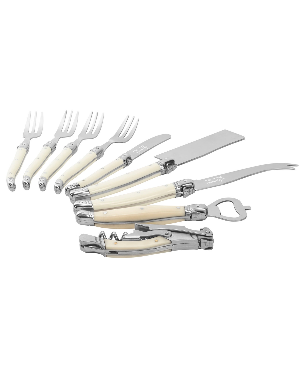 French Home Laguiole Essential 9-Piece Charcuterie and Barware Set with Handles